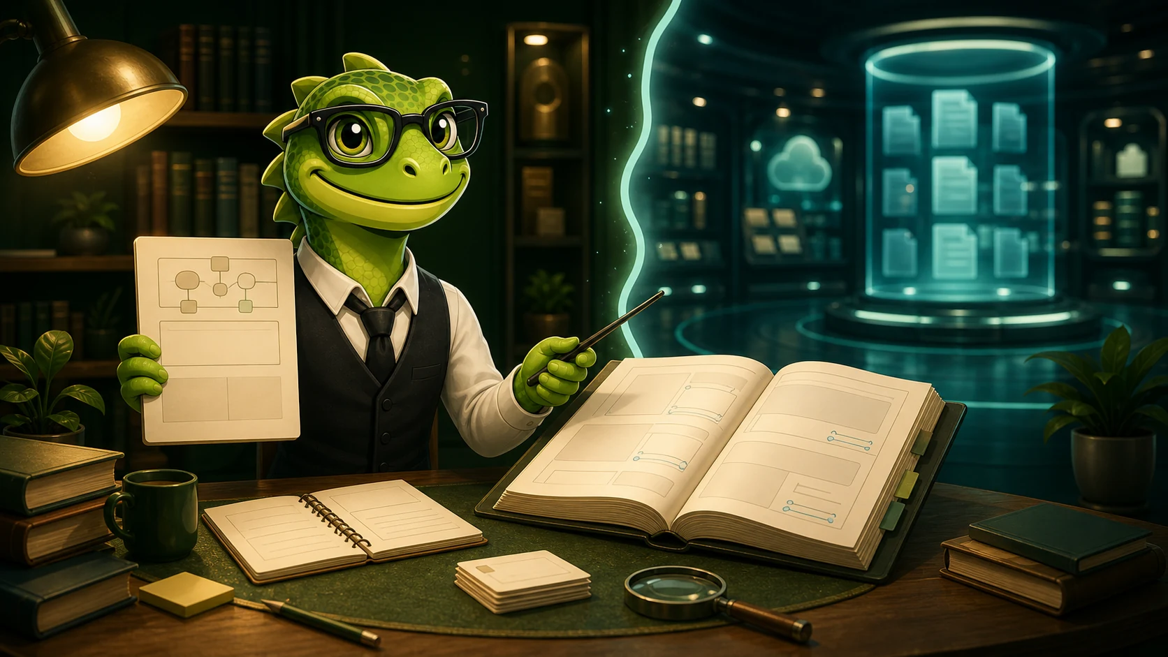 WebLizard Labs instructor comparing an original learning scenario with public source material