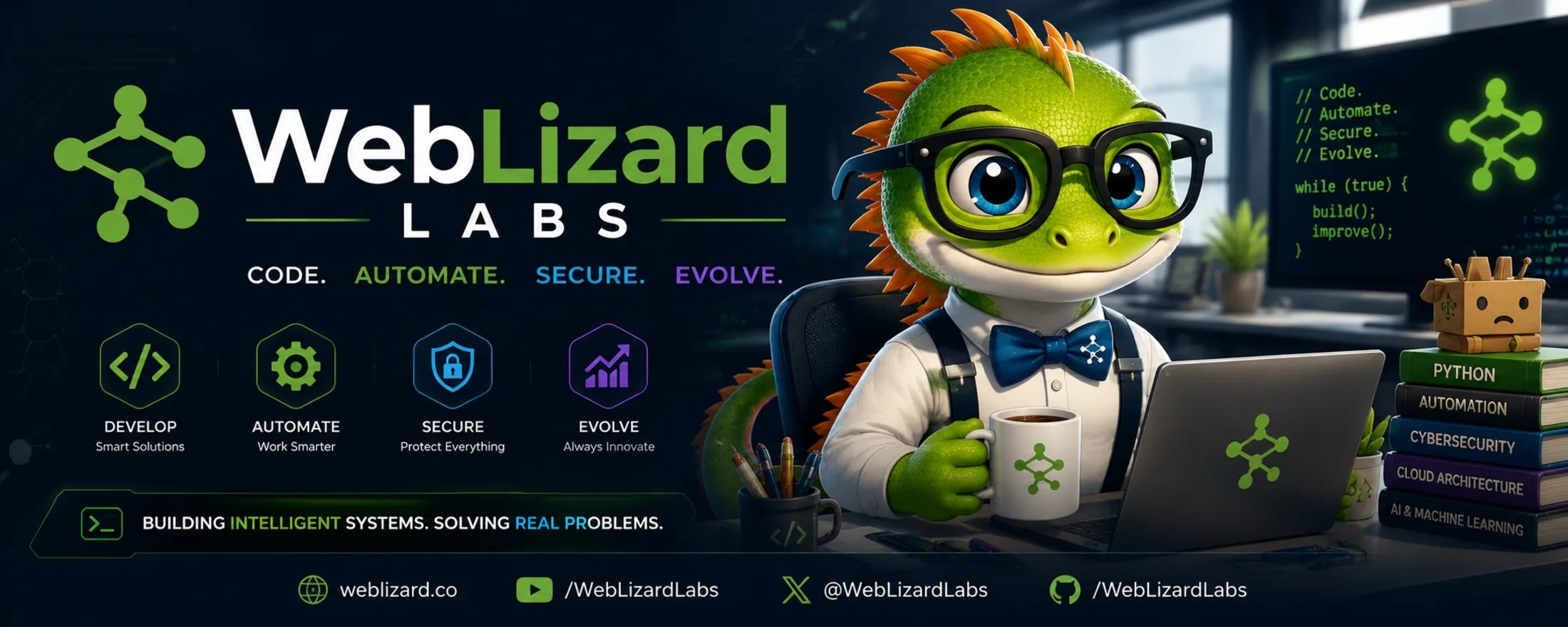 WebLizard Labs brand banner